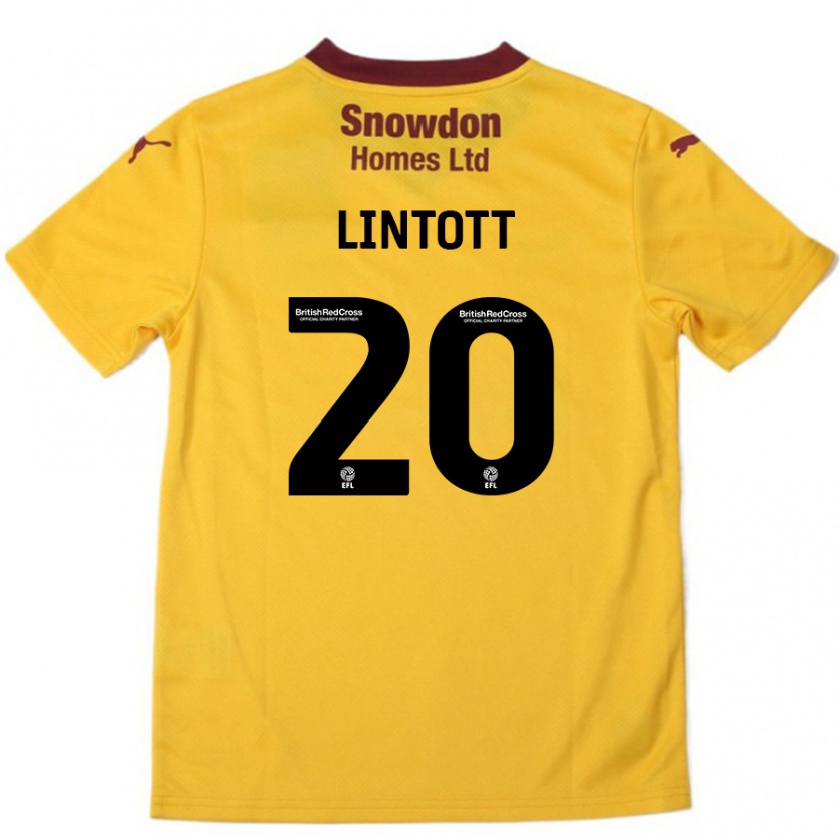 Kandiny Kinderen Harvey Lintott #20 Oranje Bordeauxrood Uitshirt Uittenue 2024/25 T-Shirt België