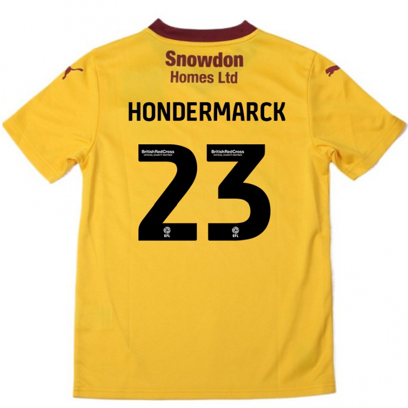 Kandiny Kinder William Hondermarck #23 Orange Burgunderrot Auswärtstrikot Trikot 2024/25 T-Shirt Österreich