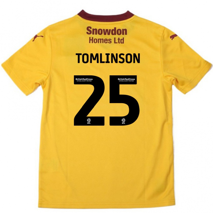 Kandiny Niño Camiseta Josh Tomlinson #25 Naranja Borgoña 2ª Equipación 2024/25 La Camisa