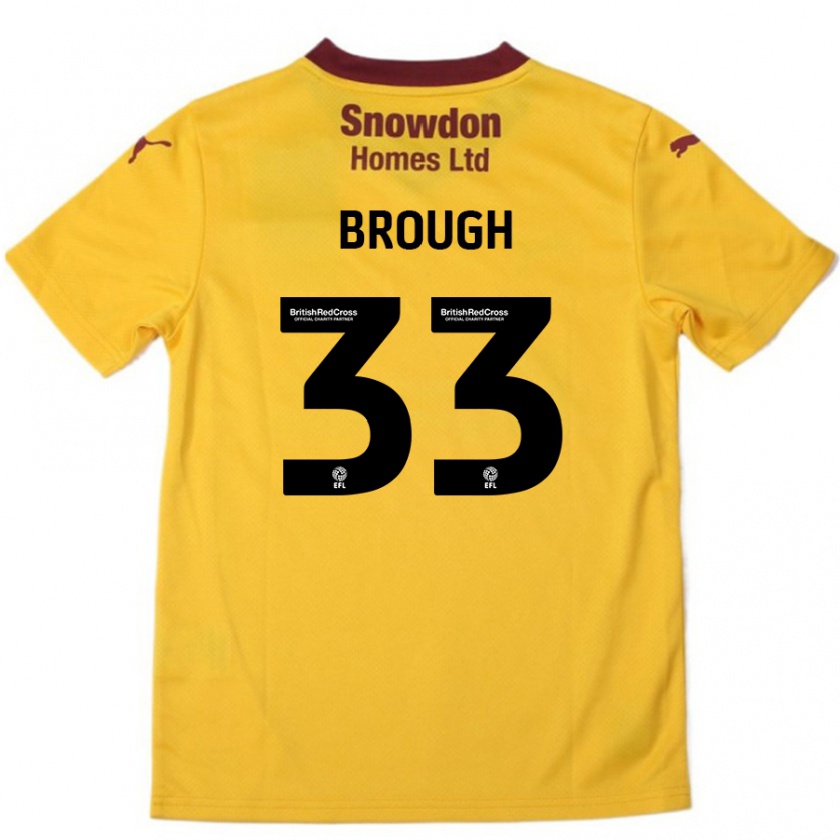 Kandiny Niño Camiseta Patrick Brough #33 Naranja Borgoña 2ª Equipación 2024/25 La Camisa