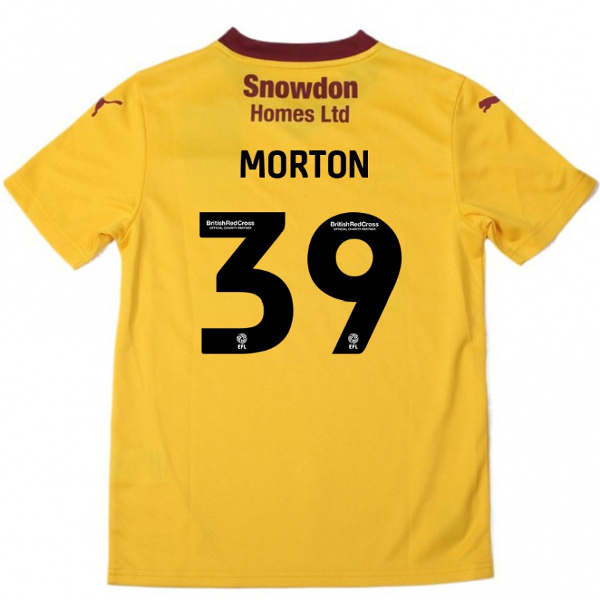 Kandiny Kinderen Callum Morton #39 Oranje Bordeauxrood Uitshirt Uittenue 2024/25 T-Shirt België