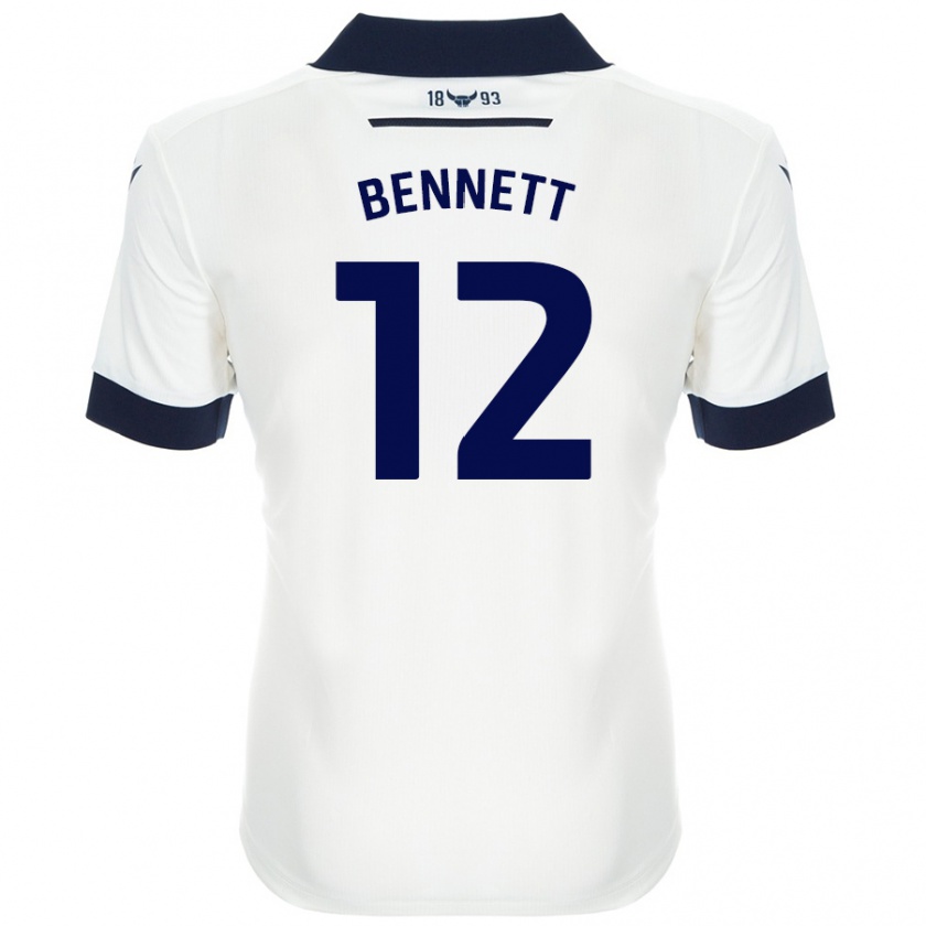 Kandiny Niño Camiseta Joe Bennett #12 Blanco Azul Marino 2ª Equipación 2024/25 La Camisa México