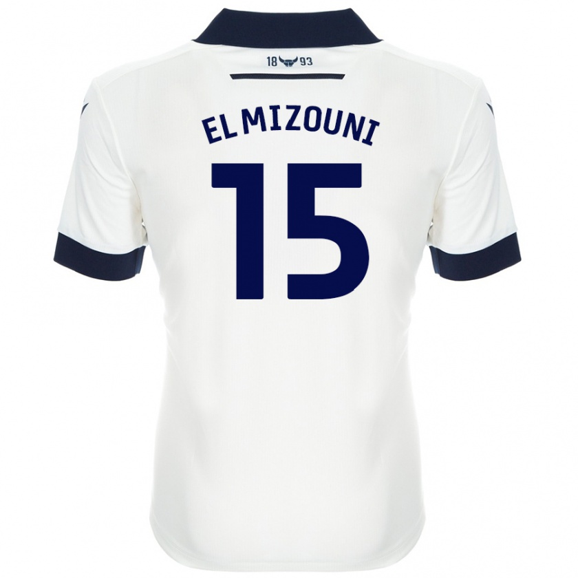 Kandiny Bambino Maglia Idris El Mizouni #15 Bianco Blu Navy Kit Gara Away 2024/25 Maglietta