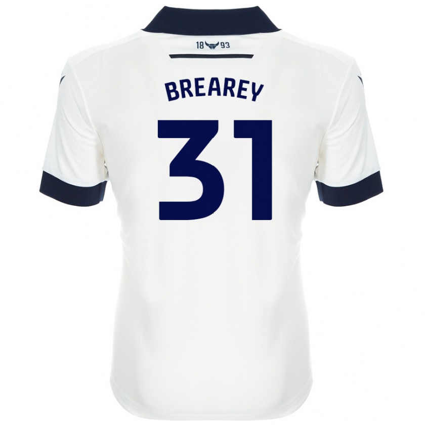 Kandiny Niño Camiseta Eddie Brearey #31 Blanco Azul Marino 2ª Equipación 2024/25 La Camisa México