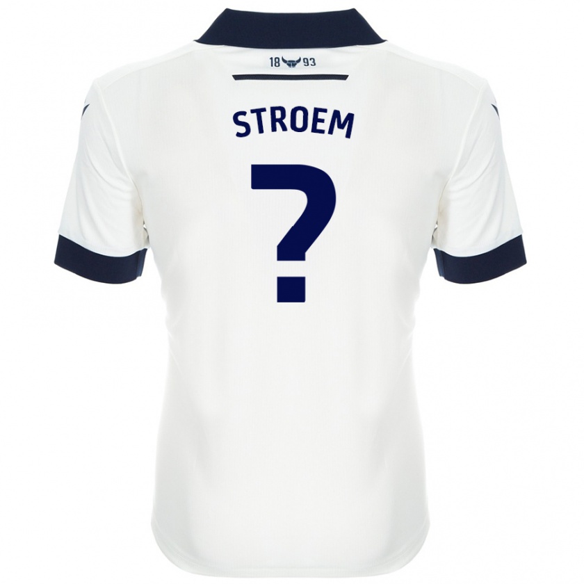 Kandiny Bambino Maglia Lena Stroem #0 Bianco Blu Navy Kit Gara Away 2024/25 Maglietta