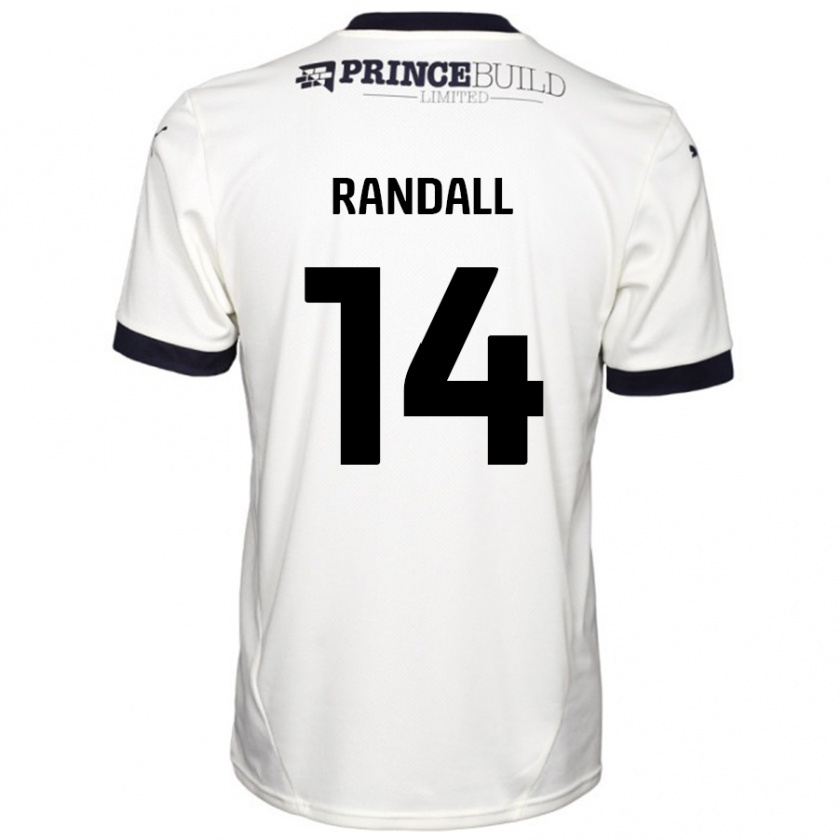 Kandiny Niño Camiseta Joel Randall #14 Blanquecino Negro 2ª Equipación 2024/25 La Camisa