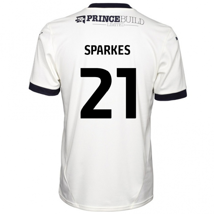 Kandiny Niño Camiseta Jack Sparkes #21 Blanquecino Negro 2ª Equipación 2024/25 La Camisa