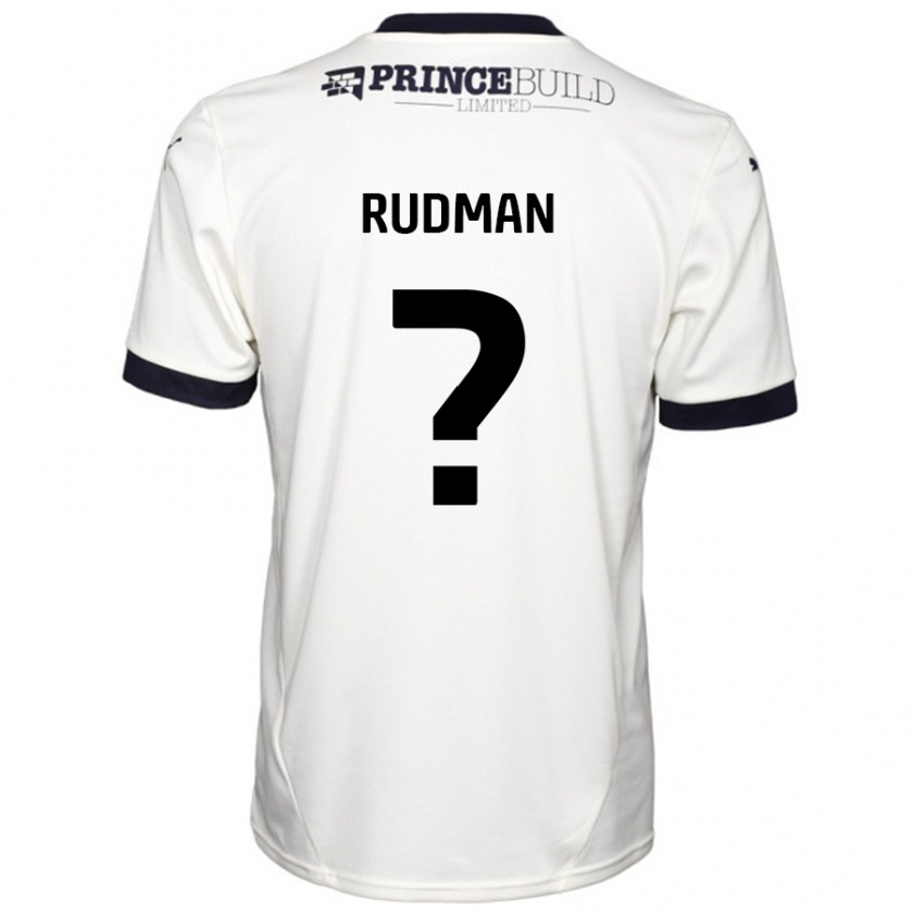 Kandiny Kinderen Nathan Rudman #0 Gebroken Wit Zwart Uitshirt Uittenue 2024/25 T-Shirt België