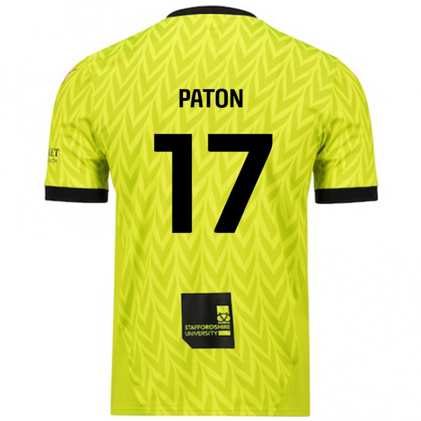 Kandiny Niño Camiseta Ruari Paton #17 Verde Fluorescente 2ª Equipación 2024/25 La Camisa