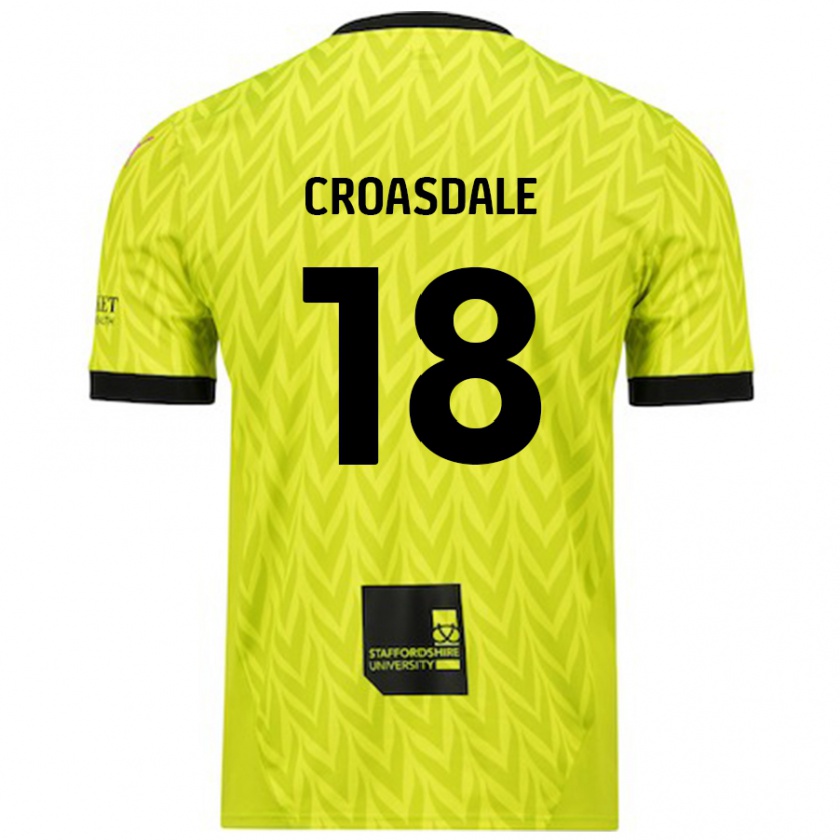 Kandiny Niño Camiseta Ryan Croasdale #18 Verde Fluorescente 2ª Equipación 2024/25 La Camisa