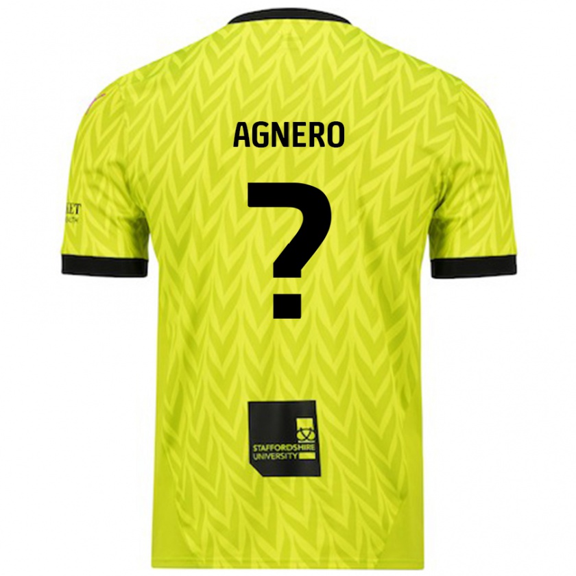 Kandiny Bambino Maglia Karl Agnero #0 Verde Fluorescente Kit Gara Away 2024/25 Maglietta