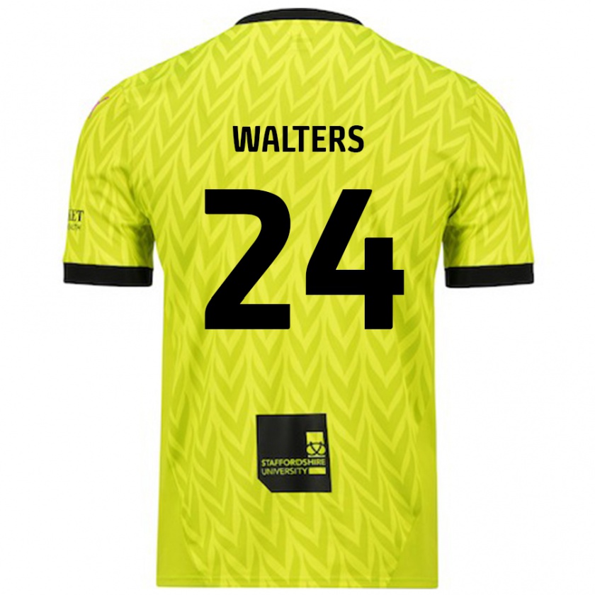 Kandiny Bambino Maglia Rhys Walters #24 Verde Fluorescente Kit Gara Away 2024/25 Maglietta