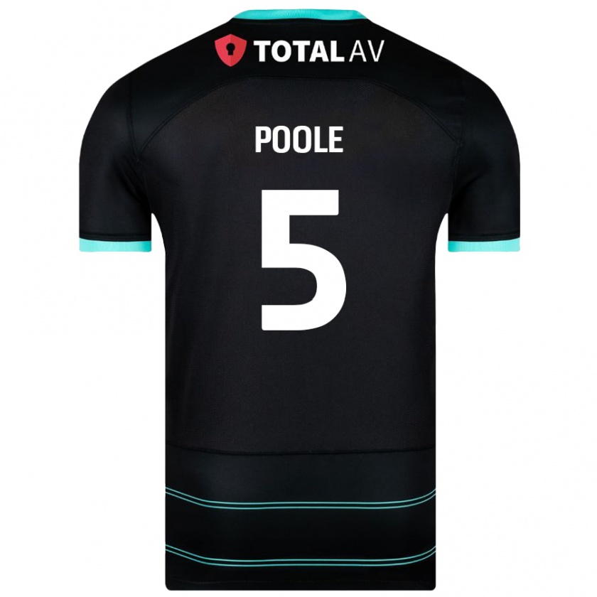 Kandiny Bambino Maglia Regan Poole #5 Nero Kit Gara Away 2024/25 Maglietta