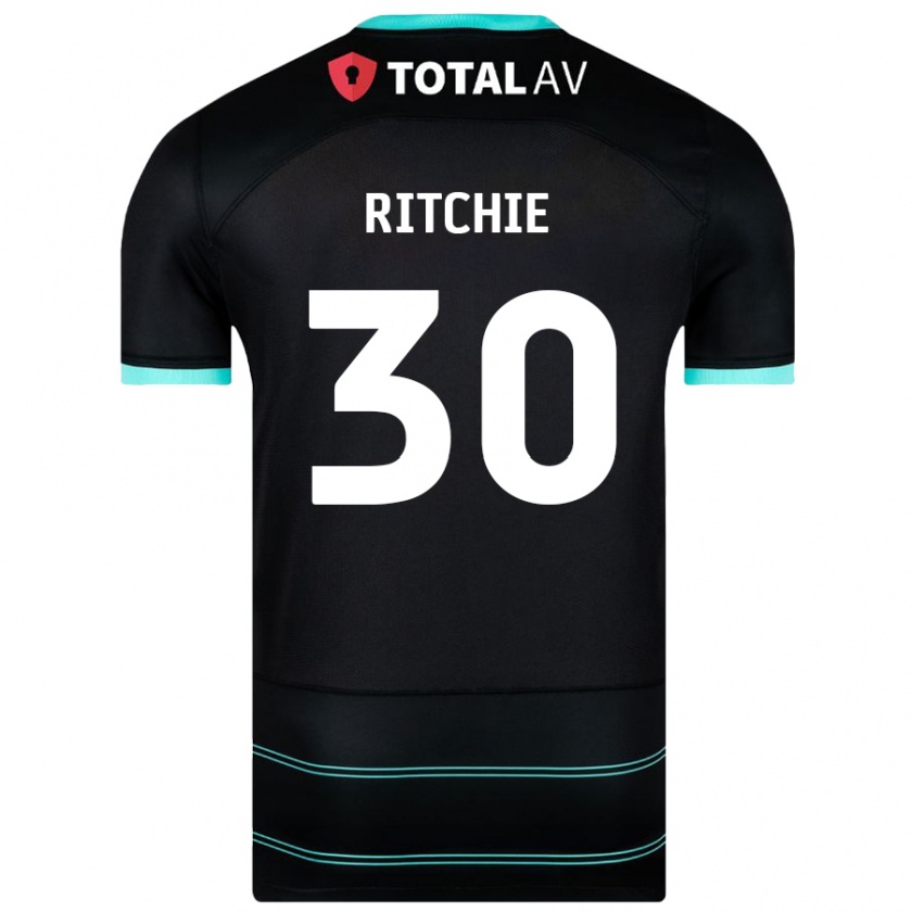 Kandiny Kinder Matt Ritchie #30 Schwarz Auswärtstrikot Trikot 2024/25 T-Shirt Österreich