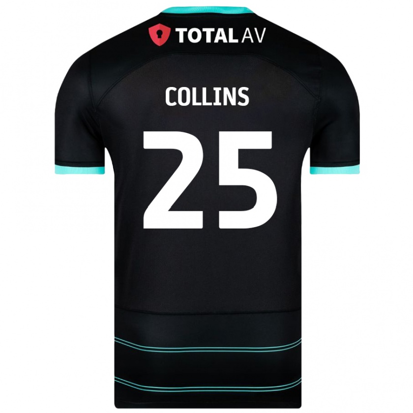 KandinyキッズIzzy Collins#25黒アウェイシャツ2024/25ジャージーユニフォーム