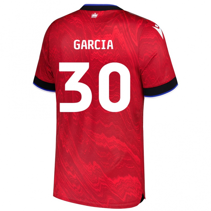 Kandiny Niño Camiseta Andre Garcia #30 Rojo Negro 2ª Equipación 2024/25 La Camisa