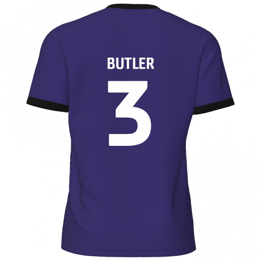 Kandiny Niño Camiseta Dan Butler #3 Púrpura 2ª Equipación 2024/25 La Camisa