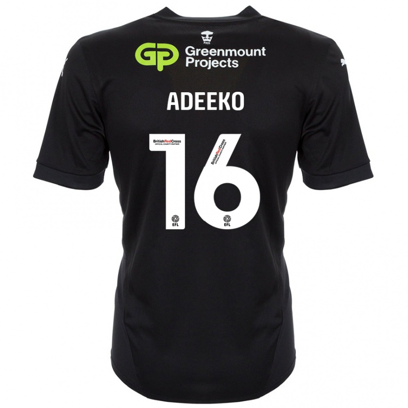 Kandiny Niño Camiseta Baba Adeeko #16 Negro 2ª Equipación 2024/25 La Camisa