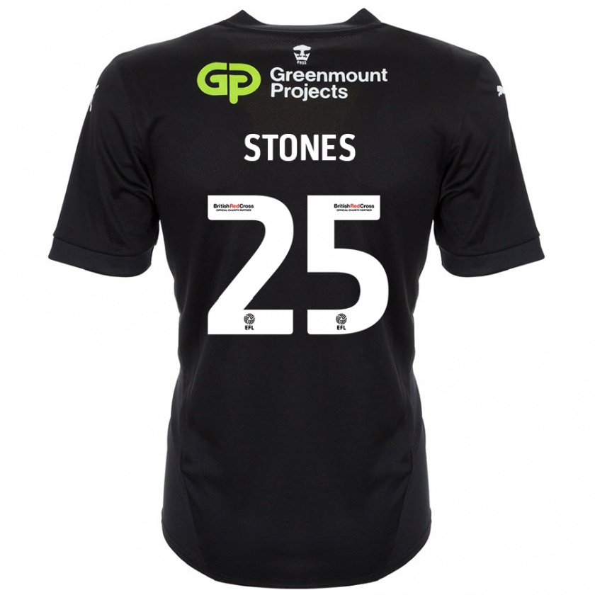 Kandiny Kinder Josh Stones #25 Schwarz Auswärtstrikot Trikot 2024/25 T-Shirt Österreich