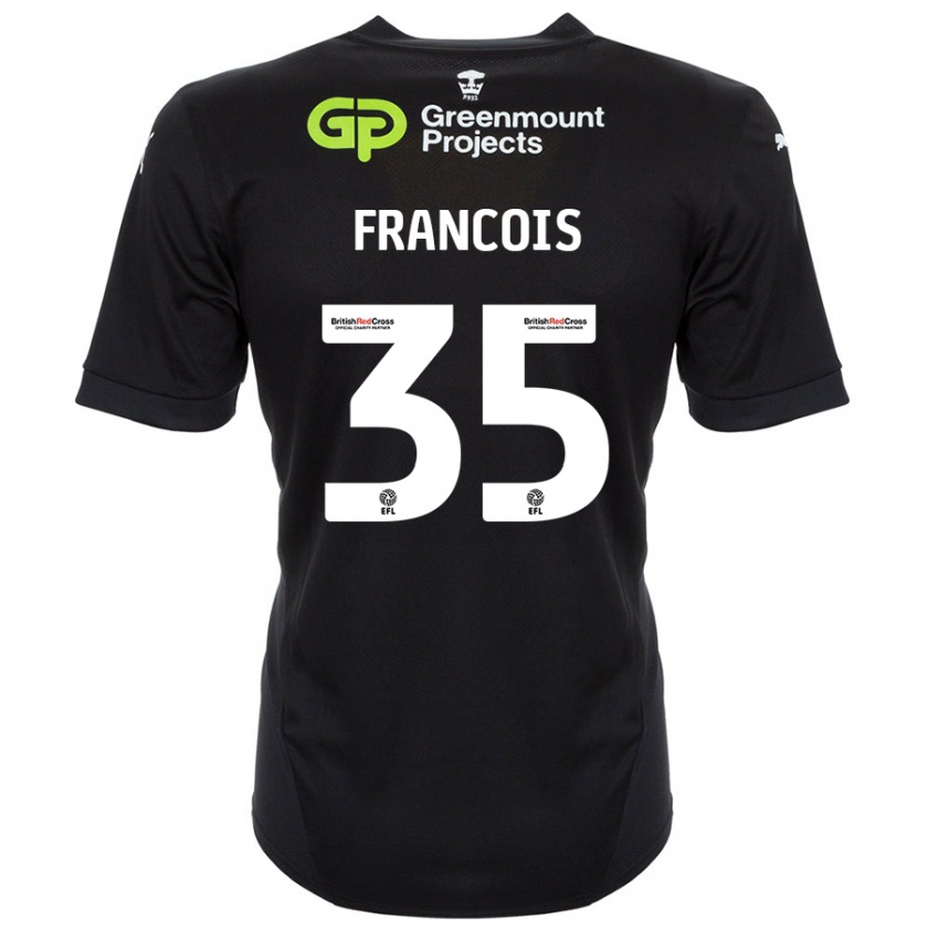 Kandiny Kinder Tyrese Francois #35 Schwarz Auswärtstrikot Trikot 2024/25 T-Shirt Österreich