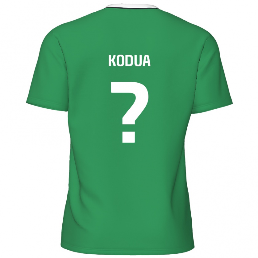 Kandiny Niño Camiseta Gideon Kodua #0 Verde Rayas Blancas 2ª Equipación 2024/25 La Camisa