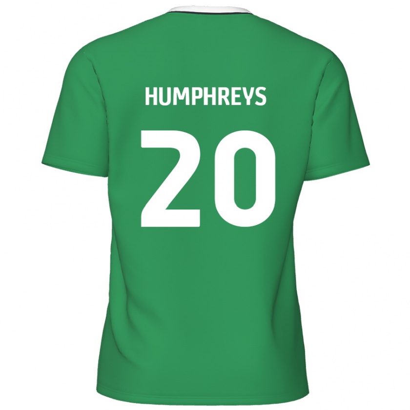 Kandiny Kinder Cameron Humphreys #20 Grün Weiße Streifen Auswärtstrikot Trikot 2024/25 T-Shirt Österreich