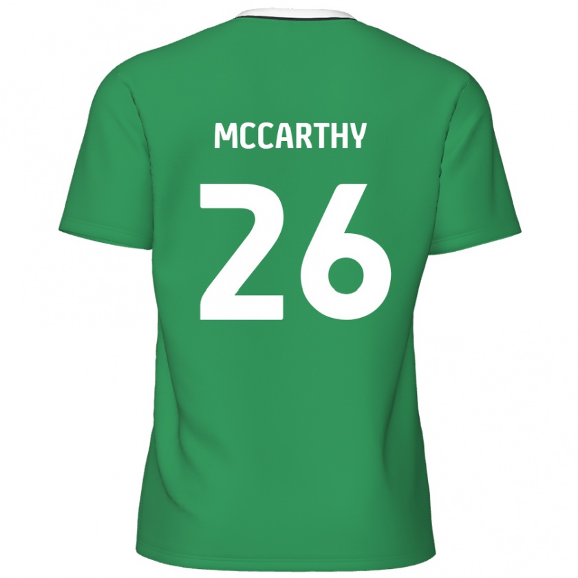 Kandiny Niño Camiseta Jason Mccarthy #26 Verde Rayas Blancas 2ª Equipación 2024/25 La Camisa