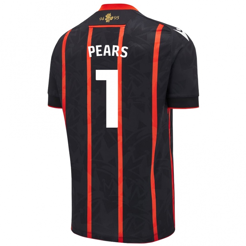 Kandiny Bambino Maglia Aynsley Pears #1 Nero Rosso Kit Gara Away 2024/25 Maglietta