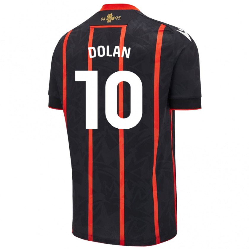 Kandiny Niño Camiseta Tyrhys Dolan #10 Negro Rojo 2ª Equipación 2024/25 La Camisa