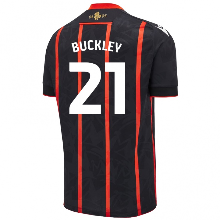 Kandiny Kinderen John Buckley #21 Zwart Rood Uitshirt Uittenue 2024/25 T-Shirt België