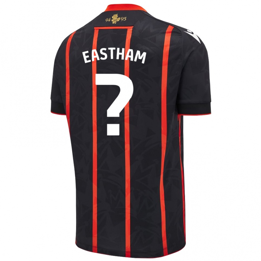 Kandiny Niño Camiseta Jordan Eastham #0 Negro Rojo 2ª Equipación 2024/25 La Camisa México