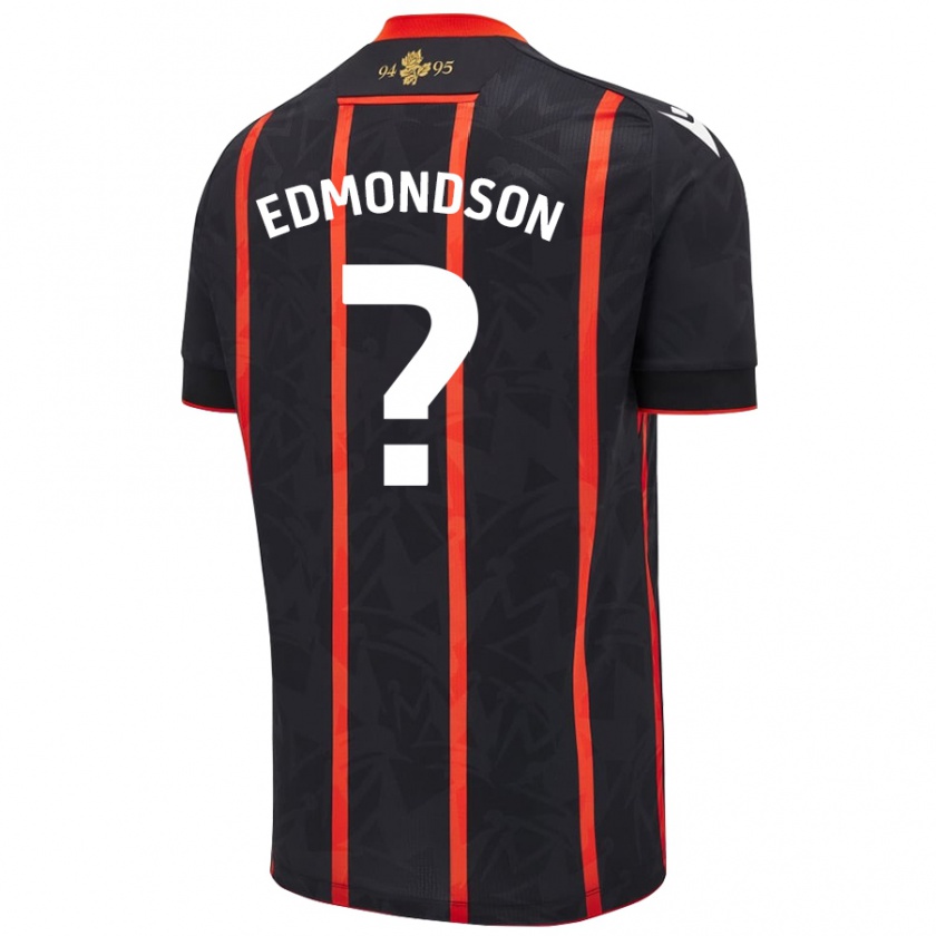 Kandiny Niño Camiseta Stephen Edmondson #0 Negro Rojo 2ª Equipación 2024/25 La Camisa México