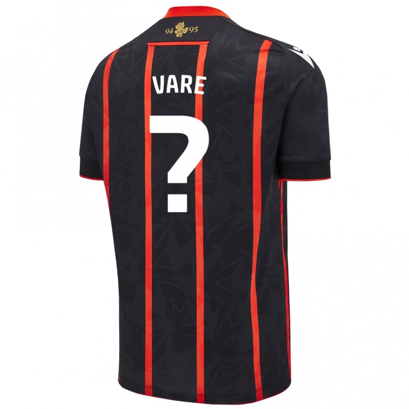 Kandiny Niño Camiseta Frank Vare #0 Negro Rojo 2ª Equipación 2024/25 La Camisa México