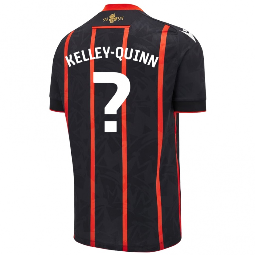 Kandiny Niño Camiseta Leon Kelley-Quinn #0 Negro Rojo 2ª Equipación 2024/25 La Camisa