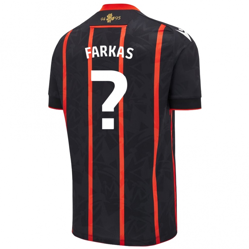 Kandiny Niño Camiseta Patrik Farkas #0 Negro Rojo 2ª Equipación 2024/25 La Camisa México