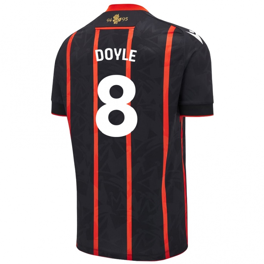 Kandiny Niño Camiseta Emma Doyle #8 Negro Rojo 2ª Equipación 2024/25 La Camisa México