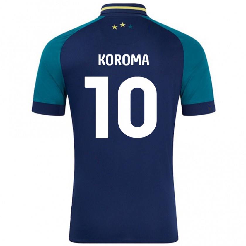 Kandiny Niño Camiseta Josh Koroma #10 Azul Marino Verde Oscuro 2ª Equipación 2024/25 La Camisa