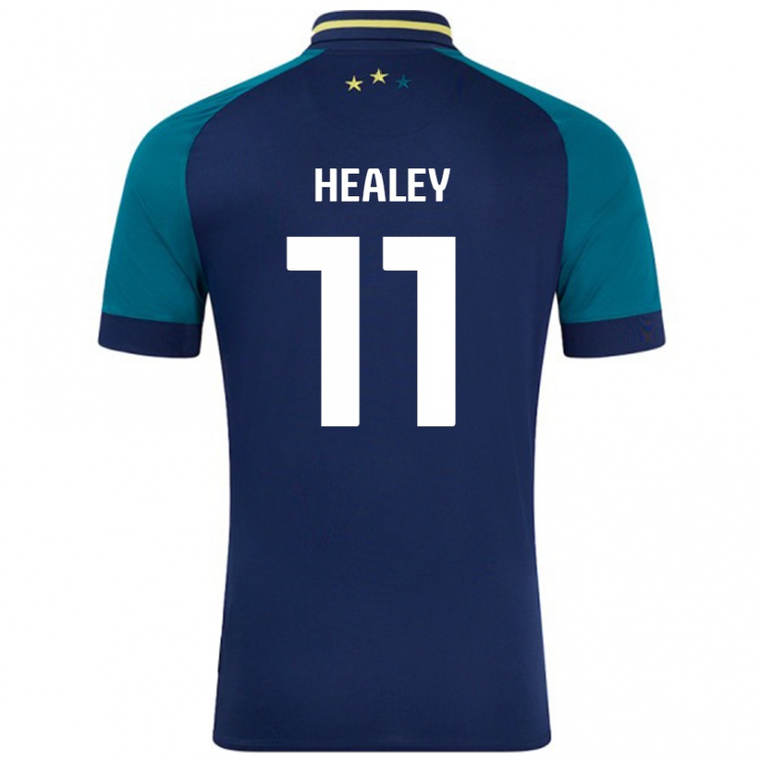 Kandiny Niño Camiseta Rhys Healey #11 Azul Marino Verde Oscuro 2ª Equipación 2024/25 La Camisa