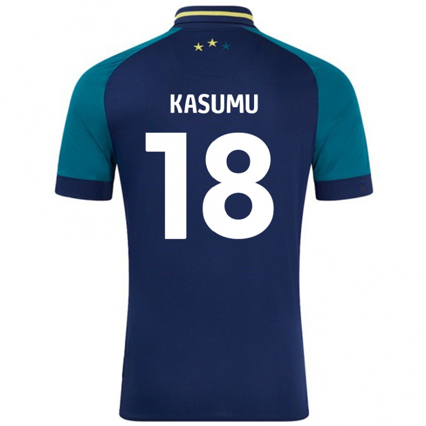 Kandiny Kinder David Kasumu #18 Marine Dunkelgrün Auswärtstrikot Trikot 2024/25 T-Shirt Österreich