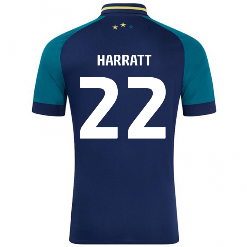 KandinyキッズKian Harratt#22ネイビー ダークグリーンアウェイシャツ2024/25ジャージーユニフォーム