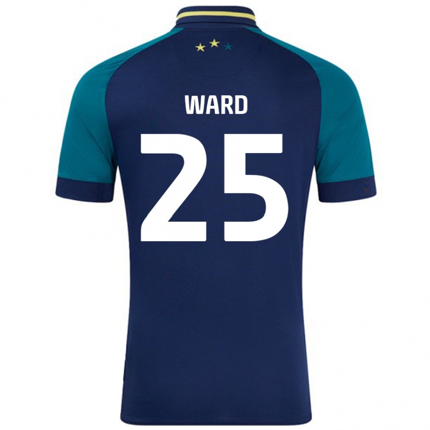 Kandiny Niño Camiseta Danny Ward #25 Azul Marino Verde Oscuro 2ª Equipación 2024/25 La Camisa