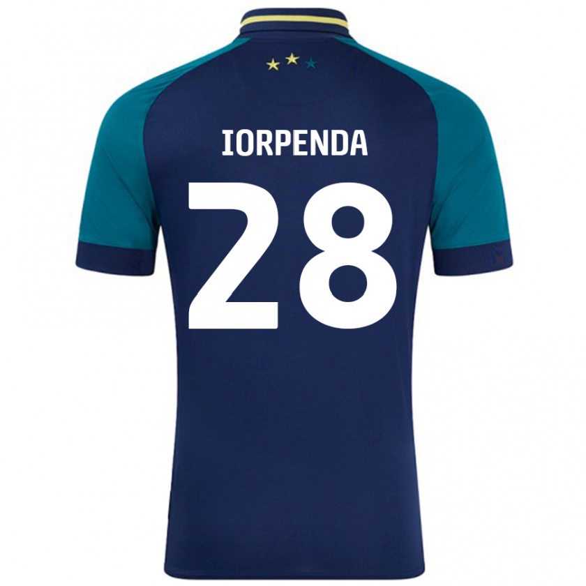 Kandiny Niño Camiseta Tom Iorpenda #28 Azul Marino Verde Oscuro 2ª Equipación 2024/25 La Camisa México