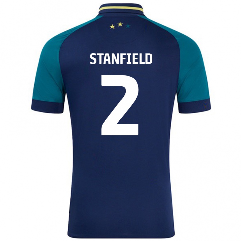 KandinyキッズBeth Stanfield#2ネイビー ダークグリーンアウェイシャツ2024/25ジャージーユニフォーム