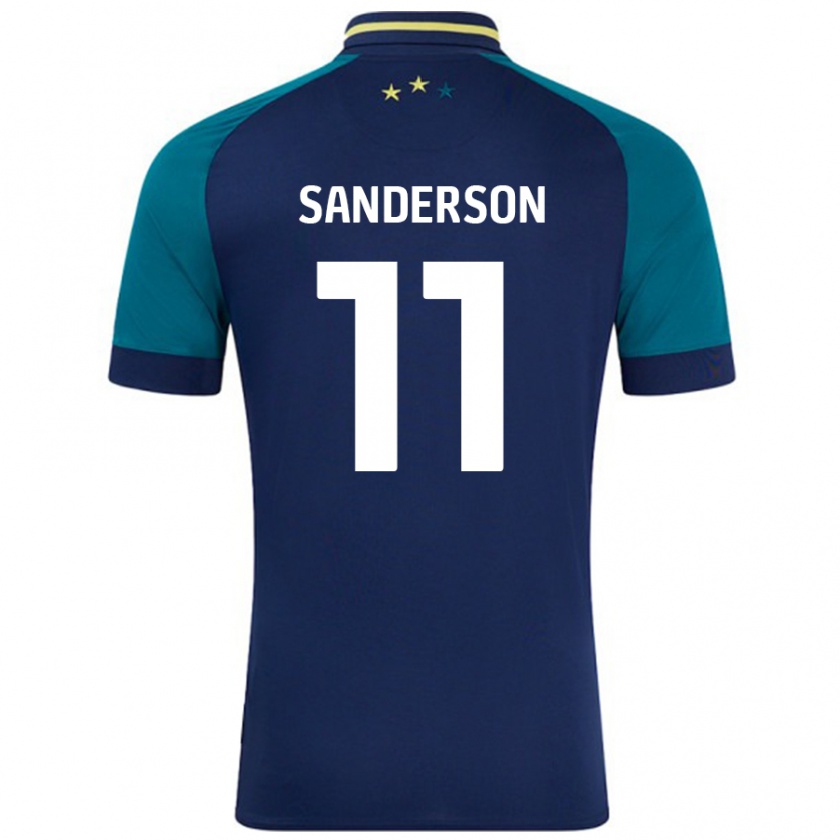 Kandiny Kinder Brittany Sanderson #11 Marine Dunkelgrün Auswärtstrikot Trikot 2024/25 T-Shirt Österreich