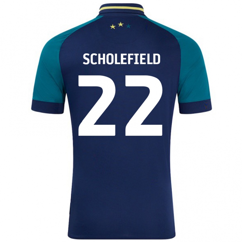 KandinyキッズLois Scholefield#22ネイビー ダークグリーンアウェイシャツ2024/25ジャージーユニフォーム