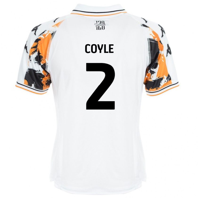 Kandiny Criança Camisola Lewie Coyle #2 Branco Alternativa 2024/25 Camisa Brasil