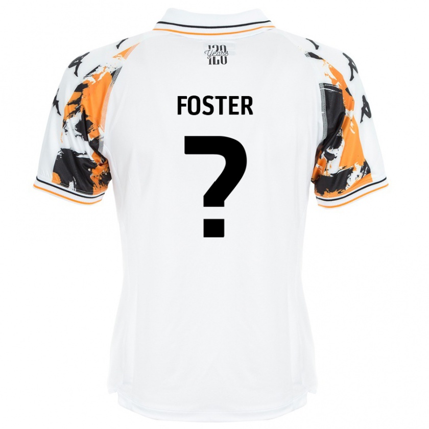 Kandiny Bambino Maglia Owen Foster #0 Bianco Kit Gara Away 2024/25 Maglietta