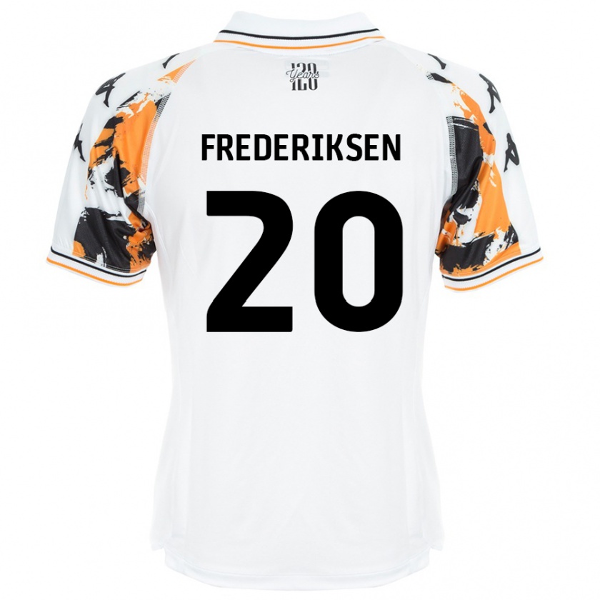 Kandiny Bambino Maglia Abbey Frederiksen #20 Bianco Kit Gara Away 2024/25 Maglietta