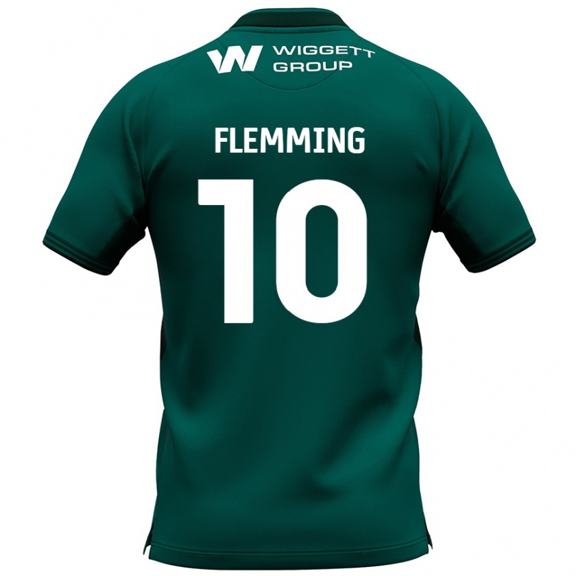 Kandiny Bambino Maglia Zian Flemming #10 Verde Kit Gara Away 2024/25 Maglietta