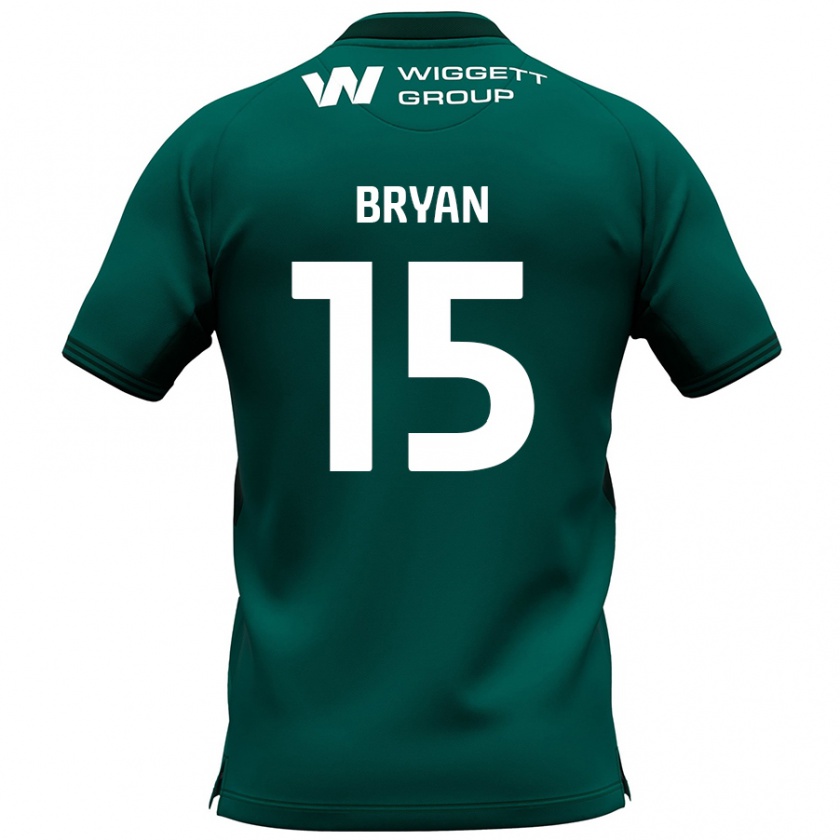 Kandiny Bambino Maglia Joe Bryan #15 Verde Kit Gara Away 2024/25 Maglietta